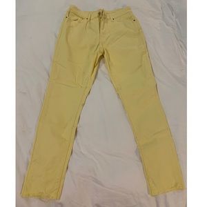 Levi yellow skinny high rise jeans
